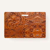 Cowboy Rustikaler Western Land geschossenes Leder Ausweis (Rückseite)