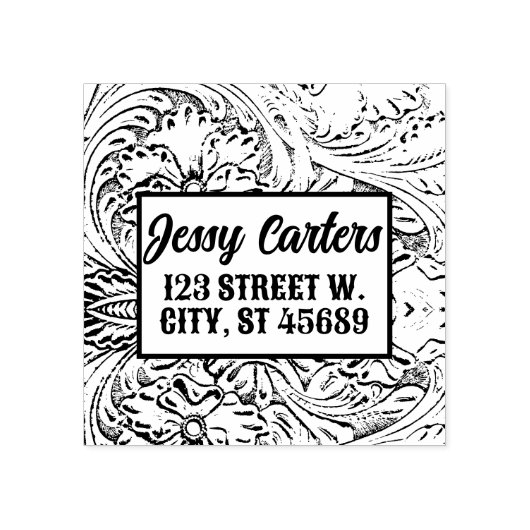 Cowboy Rustikaler Western Land geschossenes Leder Gummistempel (Prägung)