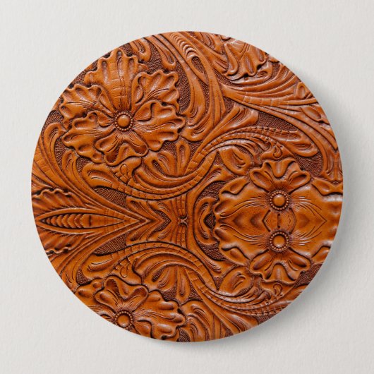 Cowboy Rustikaler Western mit handgefertigtem Lede Button (Vorderseite)