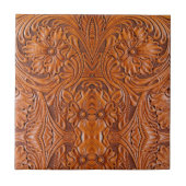 Cowboy Rustikaler Western mit handgefertigtem Lede Fliese (Vorderseite)