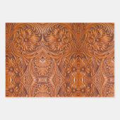 Cowboy Rustikaler Western mit handgefertigtem Lede Geschenkpapier Set (Vorderseite 2)