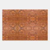 Cowboy Rustikaler Western mit handgefertigtem Lede Geschenkpapier Set (Vorderseite)