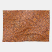 Cowboy Rustikaler Western mit handgefertigtem Lede Geschirrtuch (Horizontal)