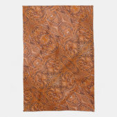 Cowboy Rustikaler Western mit handgefertigtem Lede Geschirrtuch (Vertikal)