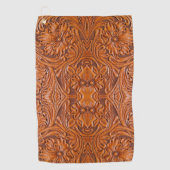 Cowboy Rustikaler Western mit handgefertigtem Lede Golfhandtuch (Vorderseite)