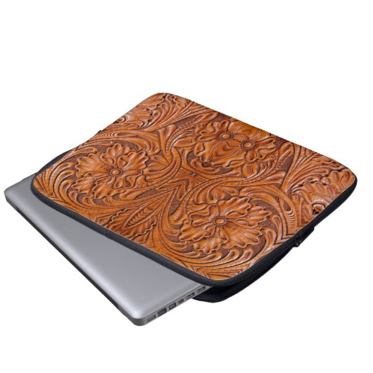 Cowboy Rustikaler Western mit handgefertigtem Lede Laptopschutzhülle (Vorne Knopf)