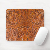Cowboy Rustikaler Western mit handgefertigtem Lede Mousepad (Mit Mouse)