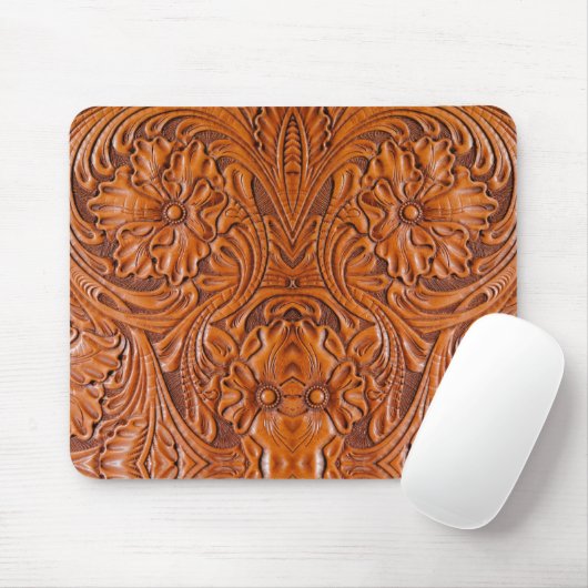 Cowboy Rustikaler Western mit handgefertigtem Lede Mousepad (Mit Mouse)