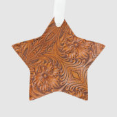 Cowboy Rustikaler Western mit handgefertigtem Lede Ornament (Rückseite)