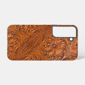 Cowboy Rustikaler Western mit handgefertigtem Lede Samsung Galaxy Hülle (Rückseite (Horizontal))