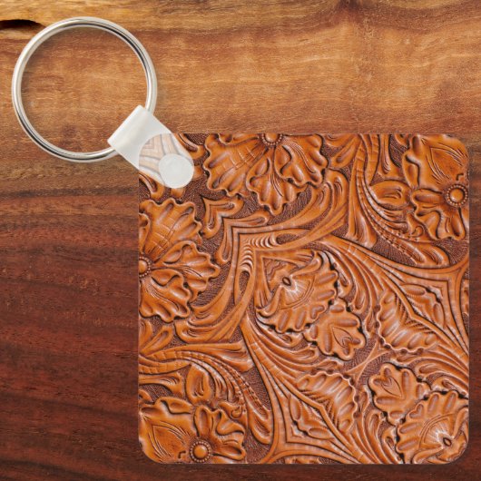 Cowboy Rustikaler Western mit handgefertigtem Lede Schlüsselanhänger (Vorderseite)