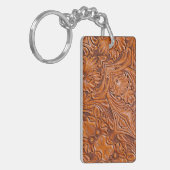 Cowboy Rustikaler Western mit handgefertigtem Lede Schlüsselanhänger (Vorderseite links)