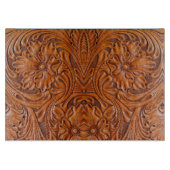 Cowboy Rustikaler Western mit handgefertigtem Lede Schneidebrett (Vorderseite)