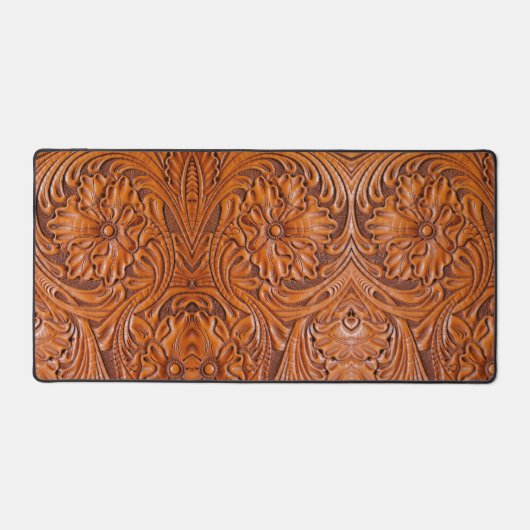 Cowboy Rustikaler Western mit handgefertigtem Lede Schreibtischunterlage (Vorderseite)