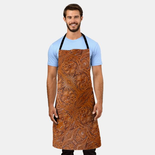 Cowboy Rustikaler Western mit handgefertigtem Lede Schürze (Getragen)