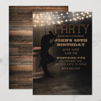 Cowboy Rustikales Country Saloon Pub Geburtstagsfe