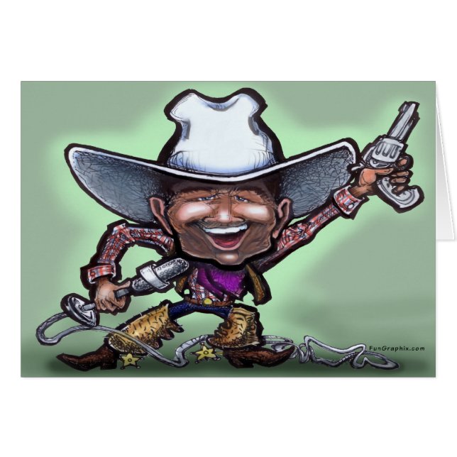 Cowboy-Sänger-Karte (Vorderseite (Horizontal))