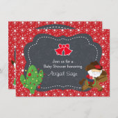 Cowboy Santa and Horse Holiday Kinderdusche Einlad Einladung (Vorne/Hinten)