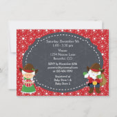 Cowboy Santa and Horse Holiday Kinderdusche Einlad Einladung (Rückseite)