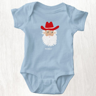 Cowboy Santa Claus benutzerdefinierter Text Weihna Baby Strampler