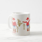 Cowboy Santa Claus Christmas Custom Text Kaffeetasse (Vorderseite Links)
