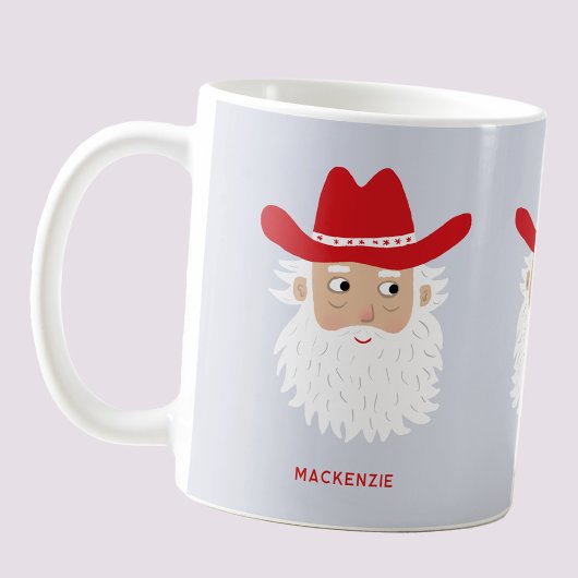 Cowboy Santa Claus Christmas Custom Text Kaffeetasse