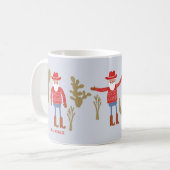 Cowboy Santa Claus Christmas Custom Text Kaffeetasse (Vorderseite Links)