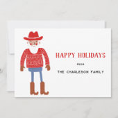 Cowboy Santa Claus Christmas Feiertagskarte (Vorderseite)