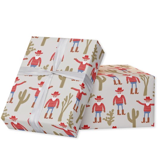 Cowboy Santa Claus Christmas Geschenkpapier