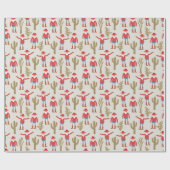 Cowboy Santa Claus Christmas Geschenkpapier (Flach)