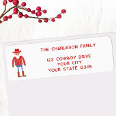 Cowboy Santa Claus Christmas Return Address