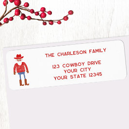 Cowboy Santa Claus Christmas Return Address