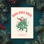 Cowboy Santa Claus Fun Western Rodeo Reiten Foto Feiertagskarte<br><div class="desc">Cowboy Santa Claus Fun Western Rodeo Horse Weihnachtskarte mit individueller Fotovorlage auf der Rückseite.</div>