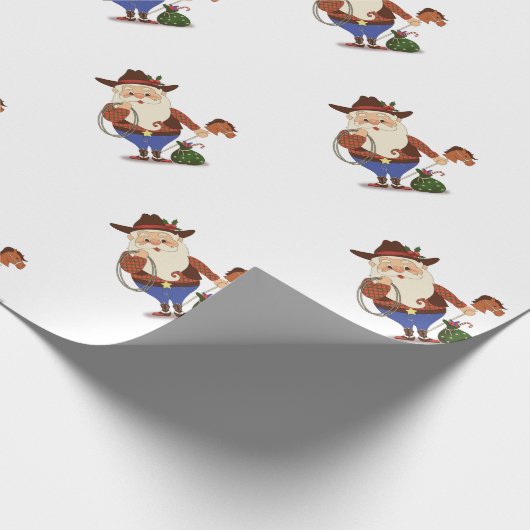 Cowboy Santa Claus Geschenkpapier (Ecke)