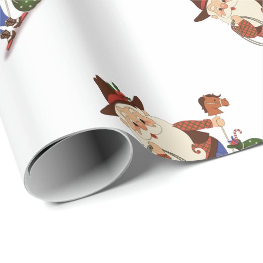 Cowboy Santa Claus Geschenkpapier (Rolleneckpunkt)