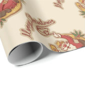 Cowboy Santa Claus Geschenkpapier (Rolleneckpunkt)