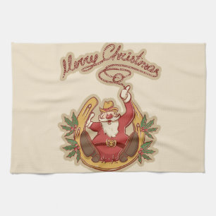 Cowboy Santa Claus Geschirrtuch
