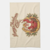 Cowboy Santa Claus Geschirrtuch (Vertikal)