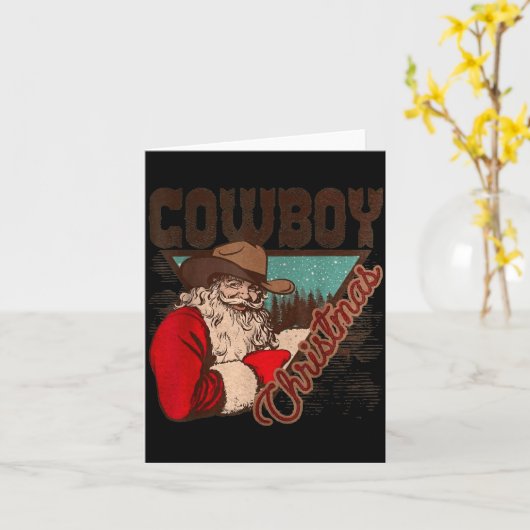 Cowboy Santa Claus Merry Christmas Western Country Karte (Gelbe Blume)