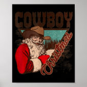Cowboy Santa Claus Merry Christmas Western Country Poster (Vorne)
