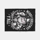 Cowboy Santa Claus Merry Christmas Y'all Western C Fleecedecke (Vorderseite (Horizontal))