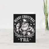 Cowboy Santa Claus Merry Christmas Y'all Western C Karte (Vorderseite)