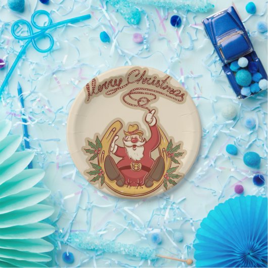 Cowboy Santa Claus Pappteller (Party)
