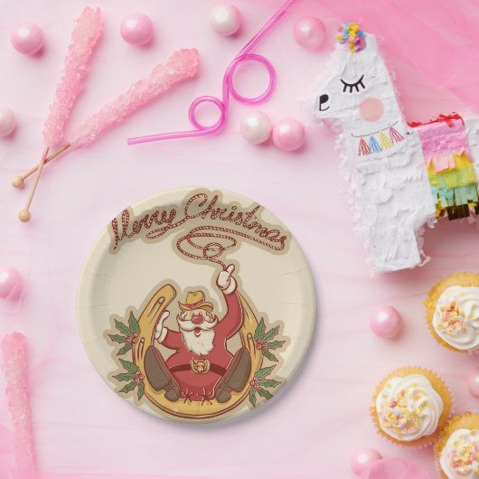 Cowboy Santa Claus Pappteller (Party)