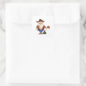 Cowboy Santa Claus Quadratischer Aufkleber (Tasche)