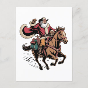 Cowboy Santa Claus Reiten Ein Pferd Weihnachten