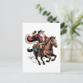 Cowboy Santa Claus Reiten Ein Pferd Weihnachten (Stehend Vorderseite)