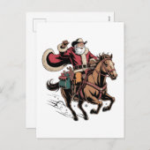 Cowboy Santa Claus Reiten Ein Pferd Weihnachten (Vorne/Hinten)