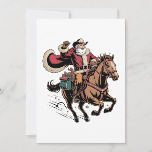 Cowboy Santa Claus Reiten Ein Pferd Weihnachten Ankündigung