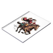 Cowboy Santa Claus Reiten Ein Pferd Weihnachten Notizblock (Linke Seite)